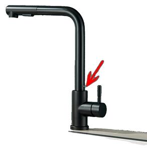 Rubinetto da cucina, doccetta estraibile, acciaio inox, giallo