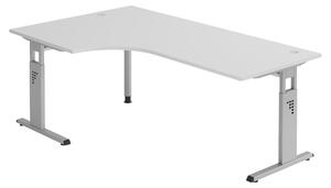 Bümö Scrivania Serie-O - Struttura: argento, decorazione: grigio, dimensioni: scrivania angolare 200 x 120 cm
