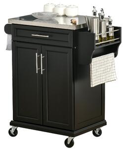HOMCOM carrello cucina Nero 83.5 × 45.7 × 90.5cm