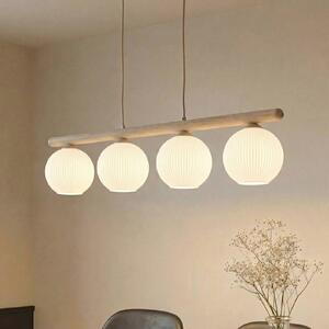 Lampada a sospensione in vetro Virlo TK Lighting, dimmerabile, Legno chiaro, Soggiorno / Sala da pranzo, Vetro, Lampada a sospensione