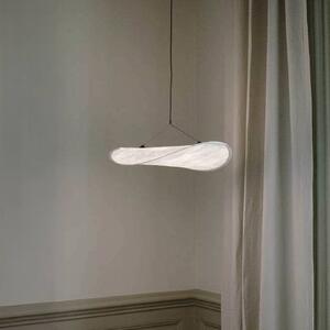 New Works Lampada LED a sospensione Tense, Ø 55 cm, bianca, dimmerabile, Bianco / Opale, Soggiorno / Sala da pranzo, Tessuto / Stoffa / Seta, Scandinavo
