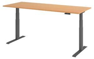Scrivania elettrica bümö modello XDKB - Finitura: noce, struttura: grafite, dimensioni: 200 x 80 cm