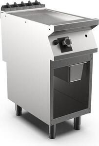 Piastra per griglia a gas Mareno M1-700 con superficie liscia cromata opaca, 40 cm