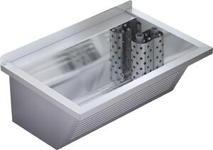 KWC AR lavabo, SIRIUS, acciaio cromato, 750x354x500 mm, scarico a destra
