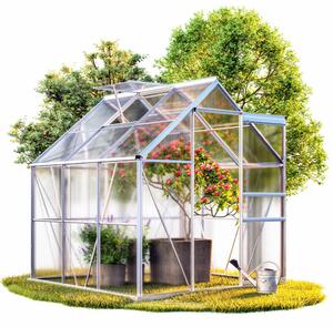 Serra in alluminio GARDEBRUK® 3,6 m² 190 x 190 cm con finestra sul tetto Serra Casetta da giardino Serra fredda Serra per coltivazione 5,8 m³