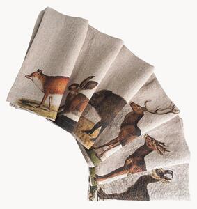 Set di 6 tovaglioli in lino Wild Animals