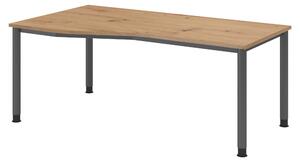 Scrivania bümö Serie H - Finitura: rovere nodato, struttura: grafite, dimensioni: 180 x 100 cm