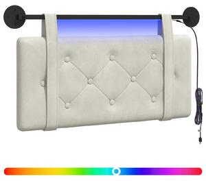 Testiera sospesa Con luce LED Crema Velluto