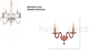 Applique paganini cristallo cromo 2 luci attacco e14 h.32cm