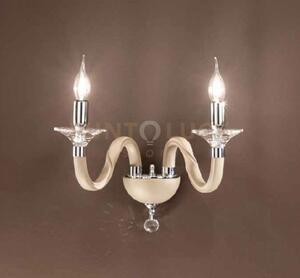Applique gala 2 luci attacco e14 tortora e cromo l.37cm