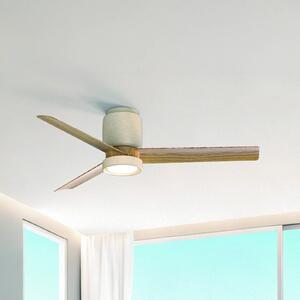 Mantra Iluminación Ventilatore da soffitto LED Ceramica M, bianco, DC, silenzioso, CCT dimmerabile, Bianco / Opale, Soggiorno / Sala da pranzo, Metallo, Moderno