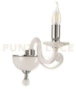 Applique cherubini 1 luce bianco e cromo attacco e14 h.22cm