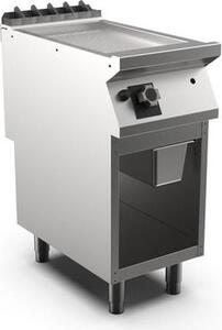 Piastra per barbecue a gas Mareno M1-700 con superficie cromata opaca e nervata, 40 cm