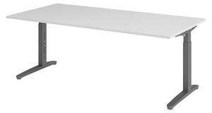Scrivania bümö serie XB - Struttura: grafite, finitura: grigio, dimensioni: 200 x 100 cm