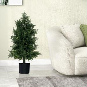 Costway Albero di cedro artificiale con vaso in plastica per vivai foglie non-scolorenti, Pianta decorativa finta per casa