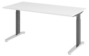 Scrivania bümö serie XB - Decorazione: bianco, dimensioni: 160 x 80 cm, struttura: grafite/alluminio lucido