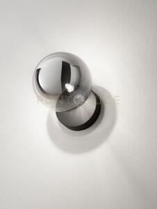 Pallina applique 1 luce attacco g9 nero con sfera fume' d.14cm