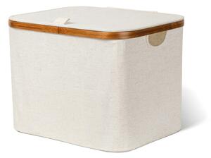 Scatola con coperchio color crema in tessuto 40,5x33x30 cm Bamboo/Linen – Bigso