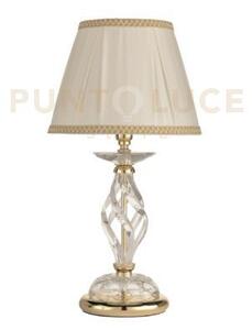 Lumetto 1306 1 luce trasparente e oro attacco e14 h.33cm