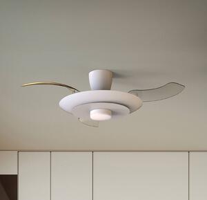 Mantra Iluminación Ventilatore da soffitto LED Kyoto, bianco, CC, silenzioso, CCT, 106 cm dimmerabile, Bianco / Opale, Soggiorno / Sala da pranzo, Metallo, Moderno