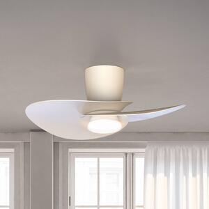 Mantra Iluminación Ventilatore da soffitto LED Nenufar, bianco, CC, silenzioso, CCT, 74 cm dimmerabile, Bianco / Opale, Soggiorno / Sala da pranzo, Alluminio, Moderno