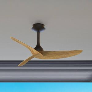 Mantra Iluminación Ventilatore da soffitto Ipanema, nero/legno, DC, silenzioso, IP44 Ipanema, Nero, Soggiorno / Sala da pranzo, Metallo, Moderno