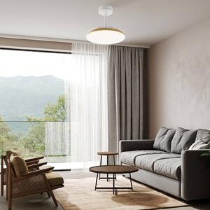Mantra Iluminación Ventilatore da soffitto LED Slim Mini, bianco/legno, CC, silenzioso, CCT dimmerabile, Bianco / Opale, Soggiorno / Sala da pranzo, Metallo, Moderno