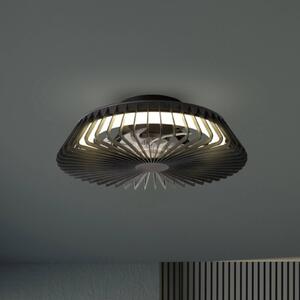 Mantra Iluminación Ventilatore da soffitto LED Himalaya Mini, nero, CC, silenzioso, CCT dimmerabile, Nero, Soggiorno / Sala da pranzo, Plastica, Moderno