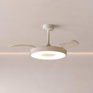 Mantra Iluminación Ventilatore da soffitto LED Smart Coin, beige/bianco, CC, silenzioso, CCT dimmerabile, Crema / Ambra, Soggiorno / Sala da pranzo, Metallo, Moderno