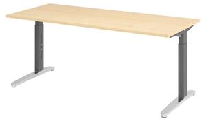 Scrivania bümö Serie XB - Decorazione: acero, dimensioni: 180 x 80 cm, struttura: grafite/alluminio lucido