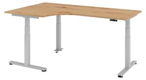 Scrivania elettrica bümö XDSM - Struttura: argento, finitura: rovere nodoso, dimensioni: scrivania angolare 200 x 120 cm