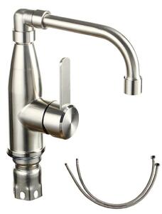 Solidchoice - Rubinetto da cucina in acciaio inossidabile con tre uscite per acqua calda e fredda