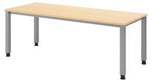 Scrivania bümö Serie Q - Finitura: acero, struttura: argento, dimensioni: 200 x 80 cm