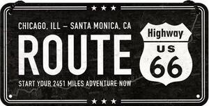 Cartello in metallo Route 66 - Chicago - Santa Monica, (20 x 10 cm)