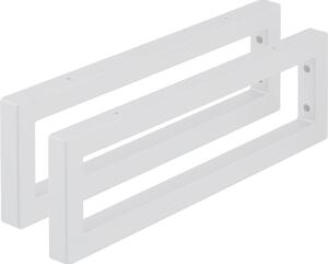 Relaxdays Supporto da parete, set da 2 pezzi, 50 cm, acciaio, supporto per lavabo e mensola a muro, mensola rettangolare, bianco