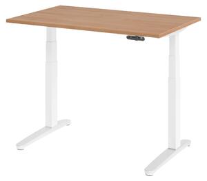 Scrivania elettrica bümö XBHM - Dimensioni: 120 x 80 cm, finitura: noce, struttura: bianco/alluminio lucido