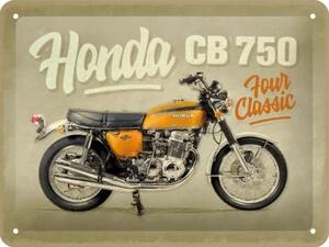 Cartello in metallo Honda Mc CB750 Four Classic, (20 x 15 cm)