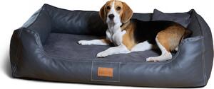 Tierlando® MADDOX VIP cuccia ortopedica VISCO velours Pelle finta S - XXL - dimensioni: 120x85cm | colore: 02 graphite
