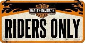 Cartello in metallo Harley-Davidson - Riders Only, (20 x 10 cm)