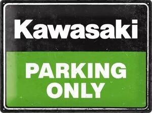 Cartello in metallo Kawasaki Parking Only, (40 x 30 cm)