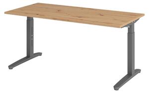 Scrivania bümö serie XB - Dimensioni: 160 x 80 cm, finitura: rovere nodoso, struttura: grafite