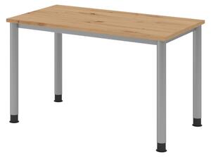 Bümö Scrivania Serie-H (Mini) - Struttura: argento, Decorazione: rovere nodoso, Dimensioni: 120 x 67,2 cm