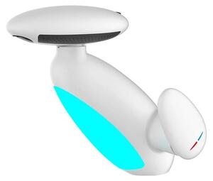 Rubinetto per lavabo con LED – Miscelatore monocomando con foro unico – LED sensibili alla temperatura, 4 modalità – Doccetta estraibile – Adatto per acqua calda e fredda – Tubo da 60 cm – Bianco