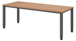 Scrivania bümö Serie Q - Struttura: grafite, finitura: noce, dimensioni: 200 x 80 cm