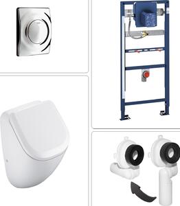 VIGOUR DERBY orinatoio senza bordo con coperchio SoftClose e accessori Grohe, cromo lucido