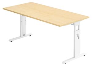 Bümö Scrivania Serie-O - Decorazione: acero, dimensioni: 160 x 80 cm, struttura: bianco