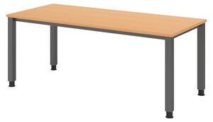 Scrivania bümö Serie Q - Finitura: faggio, struttura: grafite, dimensioni: 180 x 80 cm