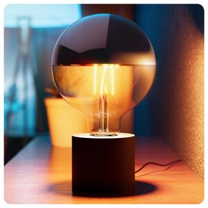 SSC-LUXon NAMBI Designer Lampada da tavolo a LED con cavo e interruttore incl. lampadina LED E27 testa a specchio bianco caldo, lampada da tavolo