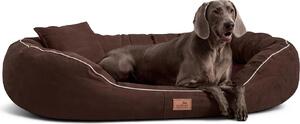 Tierlando® Letto ortopedico per cani MARLON VISCO PLUS velour - Dimensioni: 100x85cm | Colore: 01 Brown