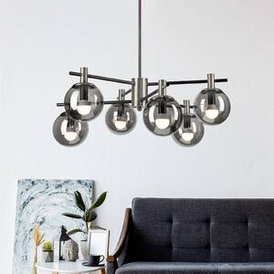 Plafoniera soffitto Lilou Lamkur, dimmerabile, Alluminio / Grigio / Zincato, Soggiorno / Sala da pranzo, Vetro, Plafoniera
